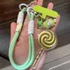 Chaveiro Pingente Ouro Puro 999 Desenho Animado Fofo Gato Kt Bolinho de Arroz Corrente para Celular Pingente Atacado