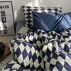 Juego de ropa de cama de verano de cuatro piezas, funda de edredón se vende por separado, sábana individual para cama de dormitorio de estudiante, juego de tres piezas de algodón lavado para una persona