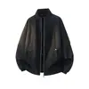 Chaqueta ACU para hombre, diseño de retazos plisados de color liso para hombre, nuevo producto otoño/invierno 2026, cuello alto, estilo de alta costura, abrigo holgado
