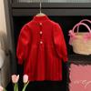 Vestido de Otoño para Niña 2023 Nuevo Vestido Elegante Popular en Internet Vestido de Princesa para Bebé Vestido de Lana Tejido para Niña