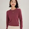 Suéter de Cashmere Novo com Gola Redonda para Mulheres Outono e Inverno 2026, Suéter de Lã Estilo Básico Clássico, Suéter de Malha com Manga Longa para Camada Base