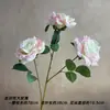 Nueva Flor Artificial Rosa Diamante Estampada en Seda de 3 Cabezas Decoración de Hogar de Alta Gama Decoración de Bodas Accesorios para Fotografía de Flores Flor Artificial