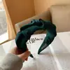 Diademas plisadas de ala ancha al por mayor, color liso, elegantes, sencillas, versátiles, diademas de tela vintage, accesorios para el cabello para mujer