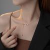 Exquisito Collar de Nariz de Cerdo Dorado Champagne para Mujer, Moda Elegante de Lujo Ligero, Zircón Incrustado, Cadena de Clavícula Ajustable