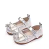 Sapatos de Princesa Vela Laço de Strass Lantejoula Sapatos de Princesa Primavera e Verão Meninas Novos Sapatos