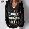 Sudadera de cuello redondo de marca independiente europea y americana, suéter de punto multicolor de manga larga con cuello en V para otoño e invierno, línea creativa original