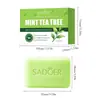 Jabón refrescante y calmante SADER de menta y árbol de té, jabón de aceite esencial, jabón de limpieza profunda, todo en inglés, para exportación y venta al por mayor transfronteriza