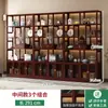 Estante Antiguo de Estilo Chino Nuevo Madera No Sólida Gabinete Multitesoro Partición para Sala de Té Estantería Sala de Estar Vitrina para Té Gabinete para Té Estante de Almacenamiento