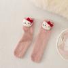Calcetines de terciopelo de visón de muñeca de dibujos animados para niños, otoño e invierno, calcetines tridimensionales de tubo alto para niñas, calcetines de marea, una generación de cabello