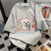 Camiseta de Manga Corta con Estampado de Dibujos Animados Divertido y Lindo Estilo Nuevo Verano 2026 Casual Holgada y Versátil Ropa de Trabajo Top de Cuello Redondo