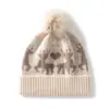 Gorro de Tricô com Abas de Orelha, Chapéu Feminino Estilo Coreano, Boné com Proteção de Orelha em Lã Única, Chapéu Casual Quente com Padrão Jacquard