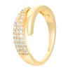 Anillo geométrico de cobre transfronterizo nuevo europeo y americano con incrustaciones de circonitas, abierto y ajustable, joyería para mujer, fabricantes para la venta