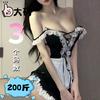 Tao Nai'Er Lingerie Erótica Plus Size Paixão Role-Playing de Empregada Renda Sedutora Travessa Sexy Camisola de Empregada