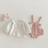 Conjunto de Macacão Patchwork Novo Estilo Primavera Dianxi para Bebês Meninas, Camisa Floral e Conjunto Elegante de Duas Peças