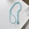 Cadena para Teléfono de Cuentas Rayadas Hecha a Mano Minimalista Pulsera Cruzada de Personalidad Lanyard de Cadena Larga Portátil