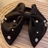 Elegante Estilo Francés Nuevo Estilo Flor con Cuentas Lazo Pinza para Cabello de Alta Gama Semirrecogido Accesorios para el Cabello Cola de Caballo Alta