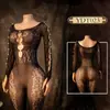Lencería Sexy con Entrepierna Abierta, Ropa de Dormir Navideña de Malla, Medias, Falda, Coqueteo Sexy para Pareja, Uniforme Transparente, Conjunto de Tentación