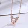 Cadena de clavícula cabeza de Mickey Año Nuevo nuevo color acero de titanio dorado collar para la cintura del hombre pequeño diseño creativo para mujer con colgante de joyería