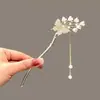 Horquillas Exquisitas Estilo Antiguo al por Mayor, Horquillas de Flor de Magnolia, Accesorios para el Cabello con Borlas, Horquillas de Forma de U de Alta Gama
