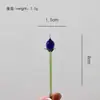 Flores de Vidro em Miniatura, Flores Artificiais Feitas à Mão de Vidro Zibo, Decorações de Buquê para o Dia das Mães, Enfeites para Mesa de Escritório