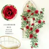 Flor artificial flor artificial flor artificial Enredadera artificial Enredadera artificial Rose de plástico decorativo pared de fondo