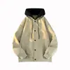 IZEXX Marca de Moda Chaqueta con Capucha de Doble Capa Falsa Abrigo Chaqueta de Cuello Aviador de Alta Calle Chaqueta Casual para Niños