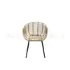 Silla Exterior de Ratán Estilo Nórdico para Balcón de Casa de Huéspedes Cafetería, Asiento de Ocio Hueco, Mesa y Silla Tejidas de Ratán PE