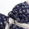 Vestido de verano nuevo con encaje azul marino y flores, estilo retro, estilo francés, para chica sexy, venta al por mayor