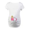 2023 Nueva Ropa de Maternidad de Manga Corta Estilo Europeo y Americano, Top Camiseta de Manga Corta con Cuello Redondo Estilo Europeo y Americano, Algodón Cómodo Casual de Verano