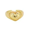 Anillo Corazón Retro de Nueva Moda Europea y Americana Elegante Versátil Creativo Elegante Corazón Estéreo Anillo Abierto para Dedo Índice para Mujeres