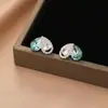 Pendientes de Corazón Completamente Diamantados de Moda con Aguja de Plata S925 para Mujer Europeos y Americanos Pequeños de Gama Alta Elegantes Dulces