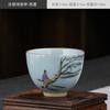 Taza de fragancia antigua, taza de té pintada a mano, taza de té de cerámica individual, taza maestra para el hogar, juego de té de kung fu, taza de té individual