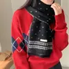 En stock al por mayor del fabricante: Bufanda de invierno estilo Fair Isle para mujer, hecha con una mezcla de lana, cálida, suave y versátil, con un patrón de copo de nieve
