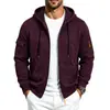 Sudadera con capucha y cremallera para hombre, peso pesado, suelta, con felpa interior, estilo europeo y americano, transfronteriza, para hombre, múltiples bolsillos, chaqueta casual para hombre, venta al por mayor