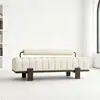 Banco de pie de cama de tela minimalista nórdico para dormitorio, banco de ocio para hotel, casa de huéspedes, centro comercial, oficina de ventas, sala de exposición, banco sofá