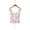 Top Chaleco de Encaje Floral Francés con Volantes y Cuello Cuadrado, Estilo Nuevo de Verano 2026 Europeo y Americano C4-A413 para Mujer