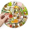 50 adesivos originais fofos desenhados à mão com tema de floresta, adesivos de grafite estilo floresta não infratores para fones de ouvido e planners