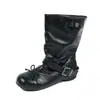 Botas de Cano Curto Franzidas para Mulheres 2026 Primavera e Outono Novo Estilo Botas Cowboy de Couro com Fivela e Laço Botas de Moda Vintage
