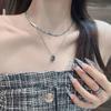 Collar de acero de titanio para mujer, ligero, de lujo, de alta gama, diseño de hip hop, cadena de clavícula para chica sexy, accesorios de cadena de suéter con temperamento de nicho
