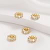 Pacote fino de 14K espaçadores de micro zircônia de ouro pulseira artesanal faça você mesmo pulseira de contas de ouro branco contas de roda de prata