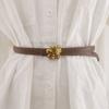 Cinturón de piel de vaca de celebridad de Internet Cinturón decorativo versátil para traje de moda para mujer Cinturón fino para mujer Venta directa de fábrica