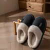 Pantuflas de Algodón Impermeables Cálidas Otoño/Invierno PU para Mujer 2026 Nuevo Estilo para el Hogar Interiores con Felpa Gruesa Antideslizantes Pantuflas de Algodón para Hombre