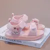 Sandalias Abiertas de Conejito Lindo para Niñas Nueva Moda Primavera/Verano 2026 Zapatos de Playa Casuales para Niños Venta Caliente