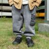 Pantalones para niños, otoño e invierno 2024, nuevos pantalones casuales para niños, forrados con vellón, gruesos, modernos, para bebés.
