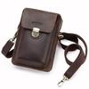 Bolso bandolera de piel de vaca para hombre, estilo retro, de Black Angel, con correa para el hombro, de piel de Caballo Loco, para teléfono móvil, con entrega transfronteriza.