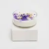 Vela Navideña Oceánica Forma de Lentejuela Vela Aromática Cera de Soja Colorida Taza de Vela de Caracola Caja de Regalo Recuerdo