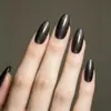 Uñas artificiales de ojo de gato personalizadas para exportación, 30 piezas con forma de almendra, de alta calidad, de color sólido, fabricadas por una fábrica de buena reputación