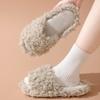 Pantuflas Peludas Transfronterizas Amazon Ins Otoño e Invierno Pantuflas Rizadas Abiertas Pantuflas de Algodón para Casa Pantuflas de Felpa para Mujer