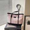 Bolsa Tote Fofa com Laço Estilo Coreano para Mulheres 2025 Nova Grande Capacidade Tendência Moda Cor Contrastante Bolsa de Ombro