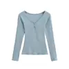 Camiseta de Cachemir Sexy para Mujer con Escote Corazón de Melocotón, Manga Larga, Color Sólido, Cuello Alto, Ajustada, para Otoño e Invierno